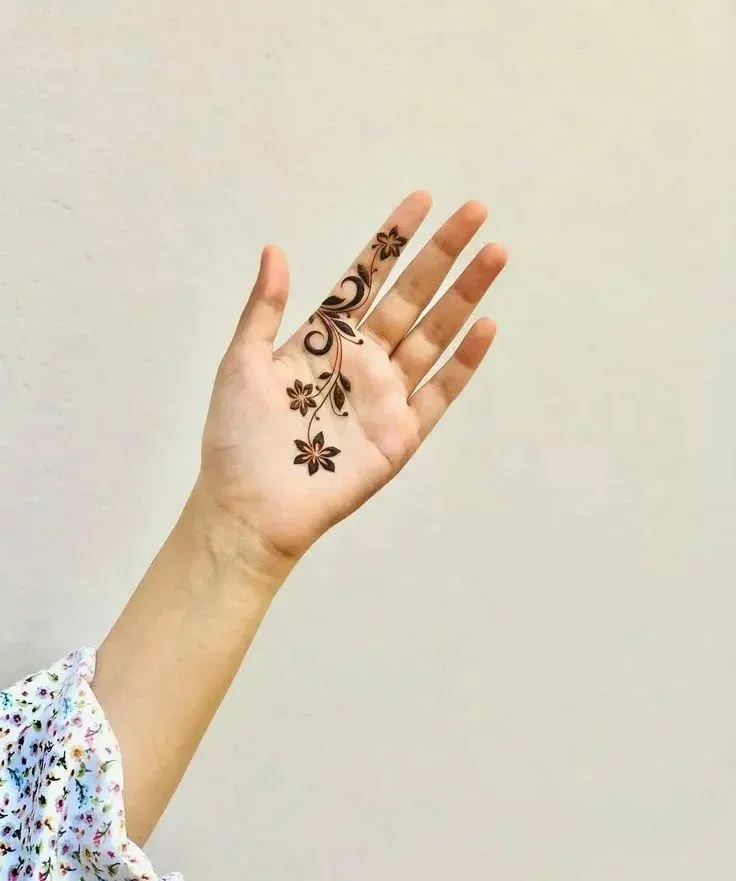 Floral Mehndi Design for Front Hand idea