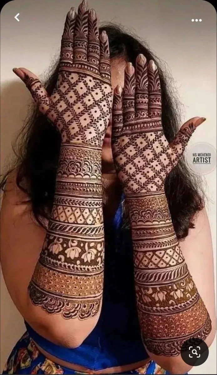 Modern Full Hand Mehndi Design idea