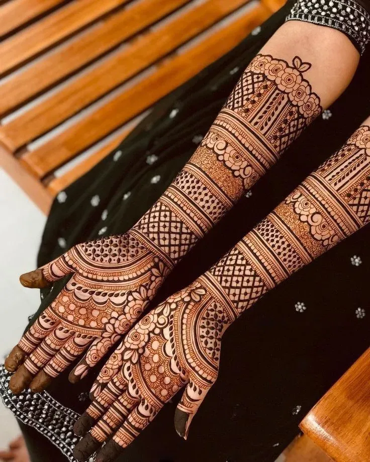 Modern Full Hand Mehndi Design idea