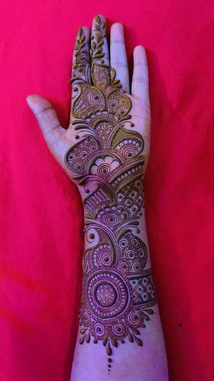 Modern Full Hand Mehndi Design idea