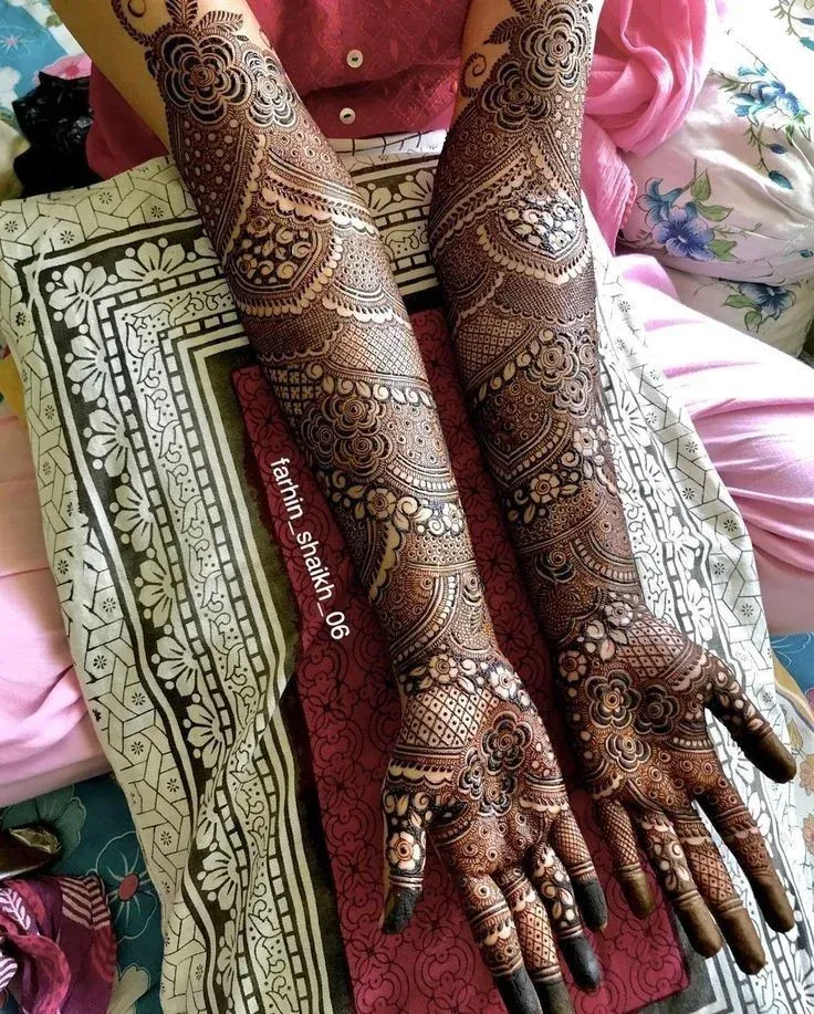 Modern Full Hand Mehndi Design idea