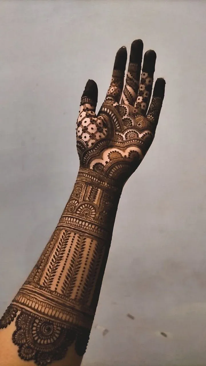 Modern Full Hand Mehndi Design idea
