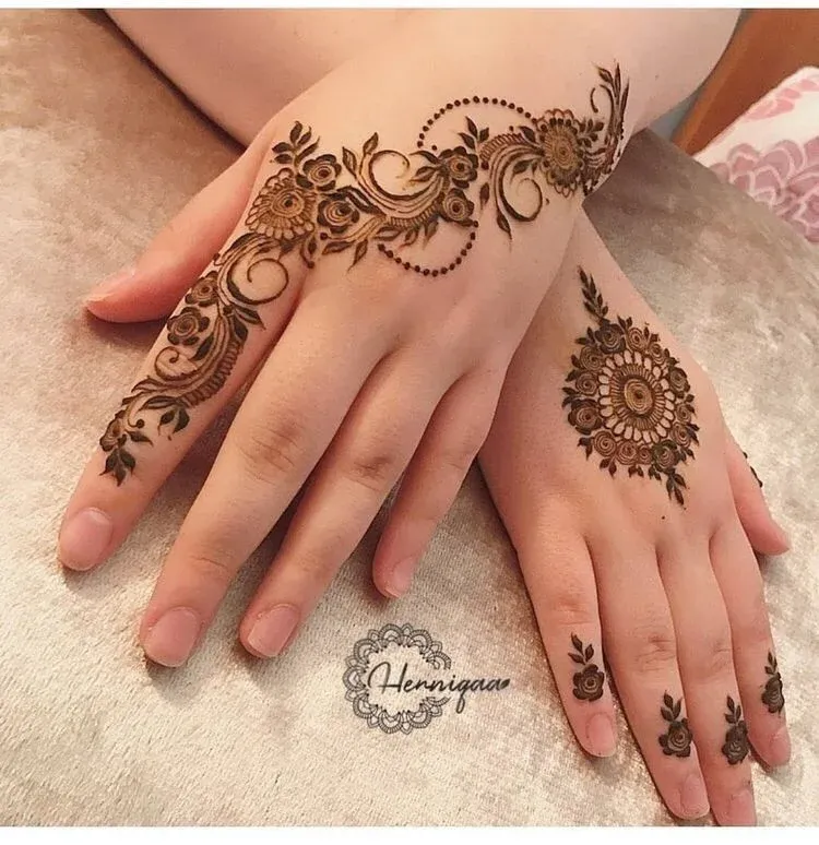Upper Hand Mehndi Design idea