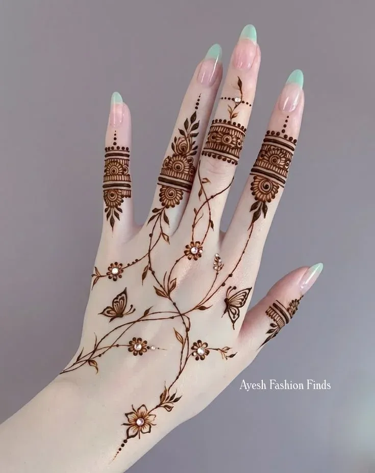 Upper Hand Mehndi Design idea