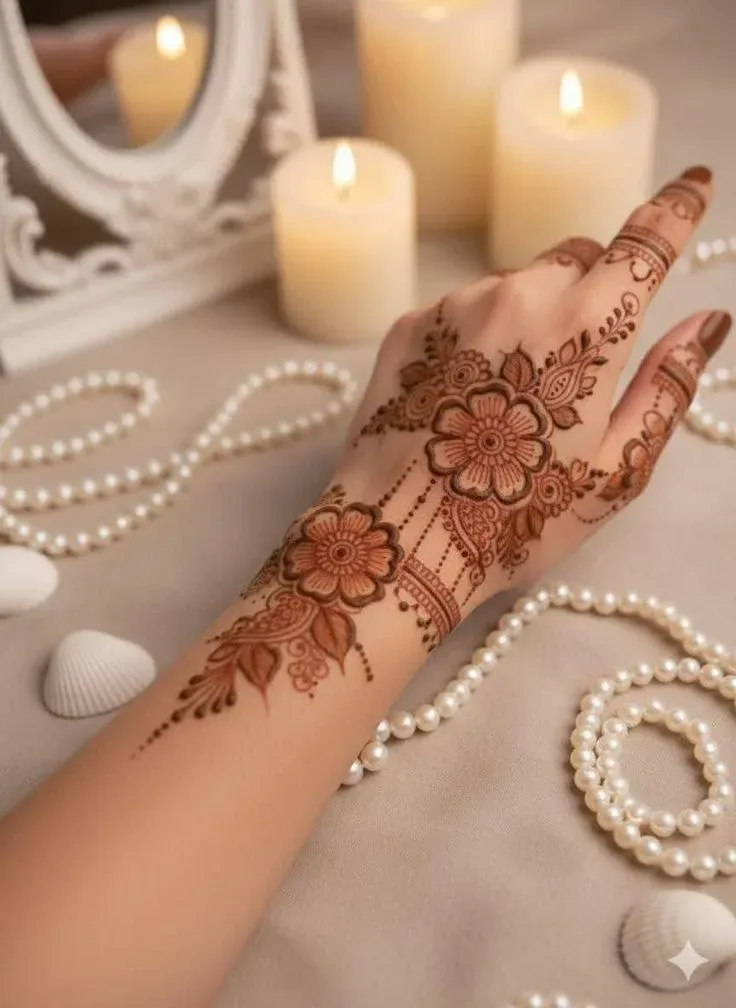 Upper Hand Mehndi Design idea