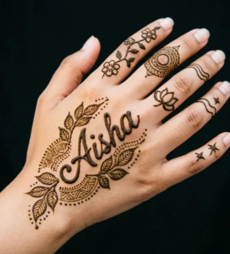 Simple Mehndi Design With Name idea