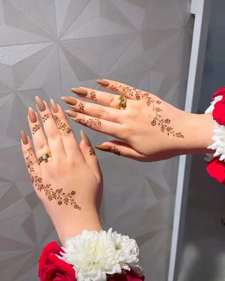 Floral Mehndi Design for Front Hand idea