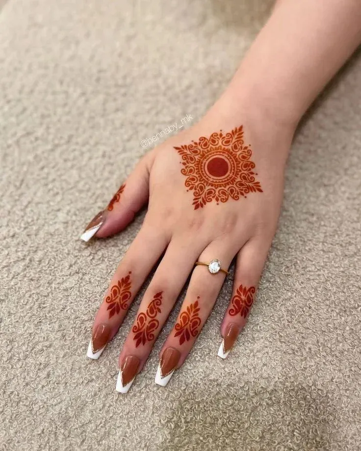 Floral Mehndi Design for Front Hand idea