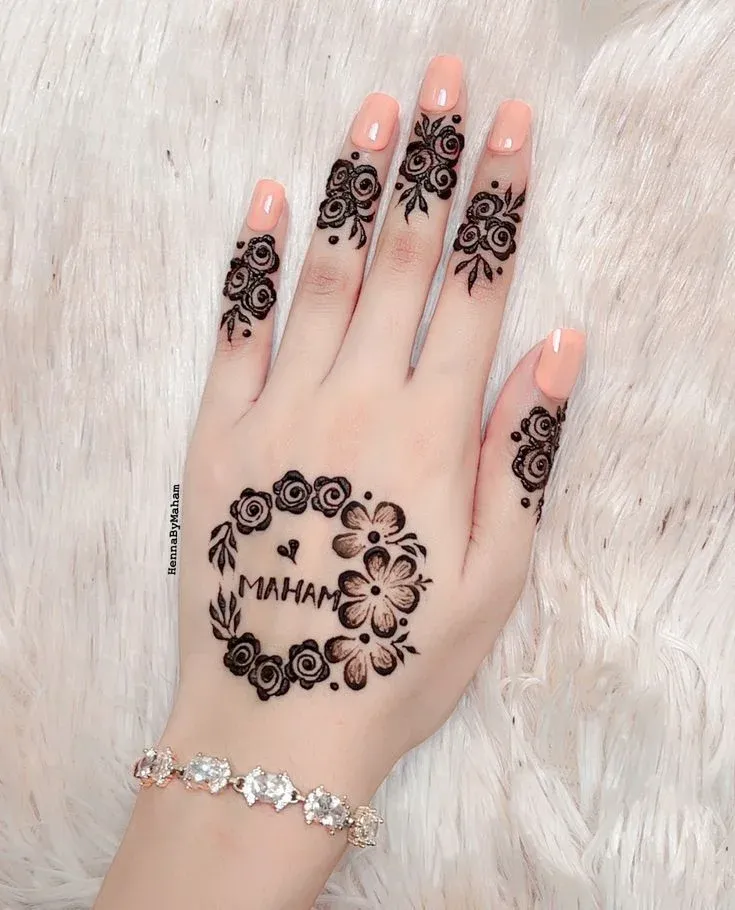 Simple Mehndi Design With Name idea