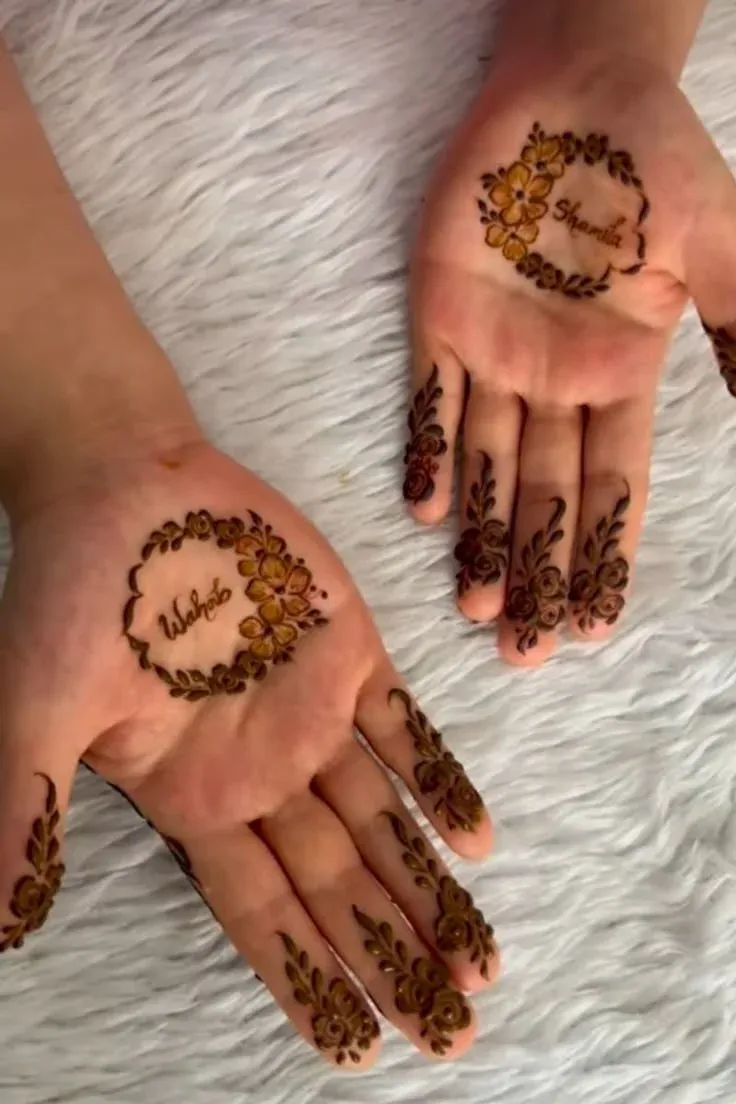 Simple Mehndi Design With Name idea