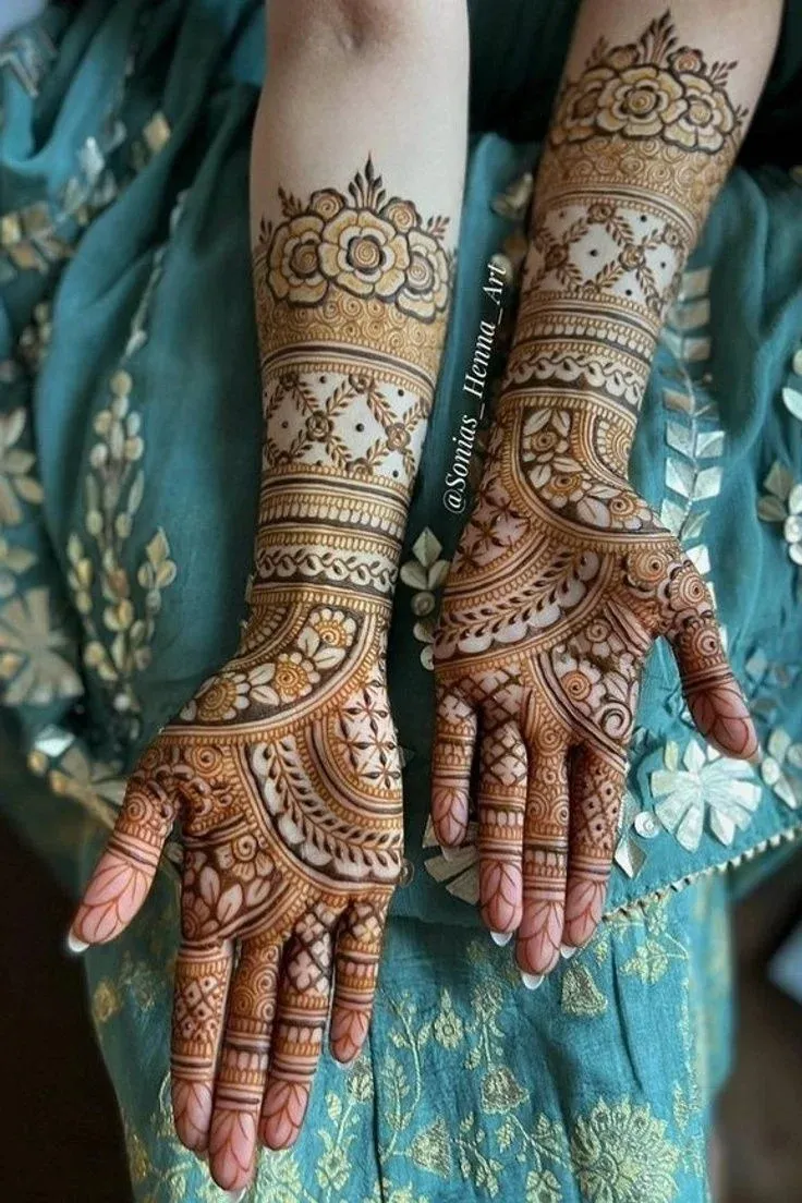 Floral Mehndi Design for Front Hand idea