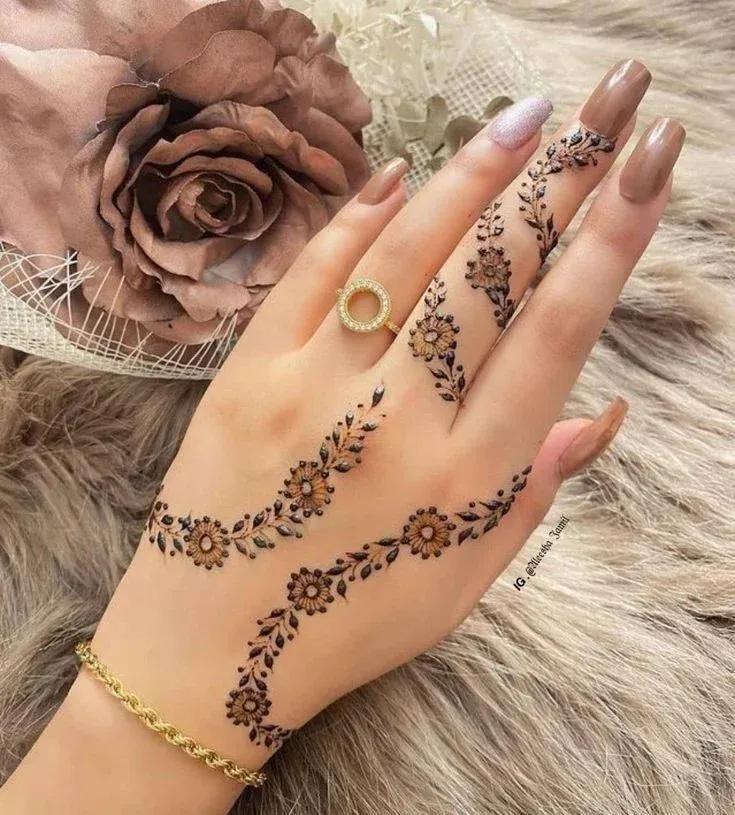 Floral Mehndi Design for Front Hand idea