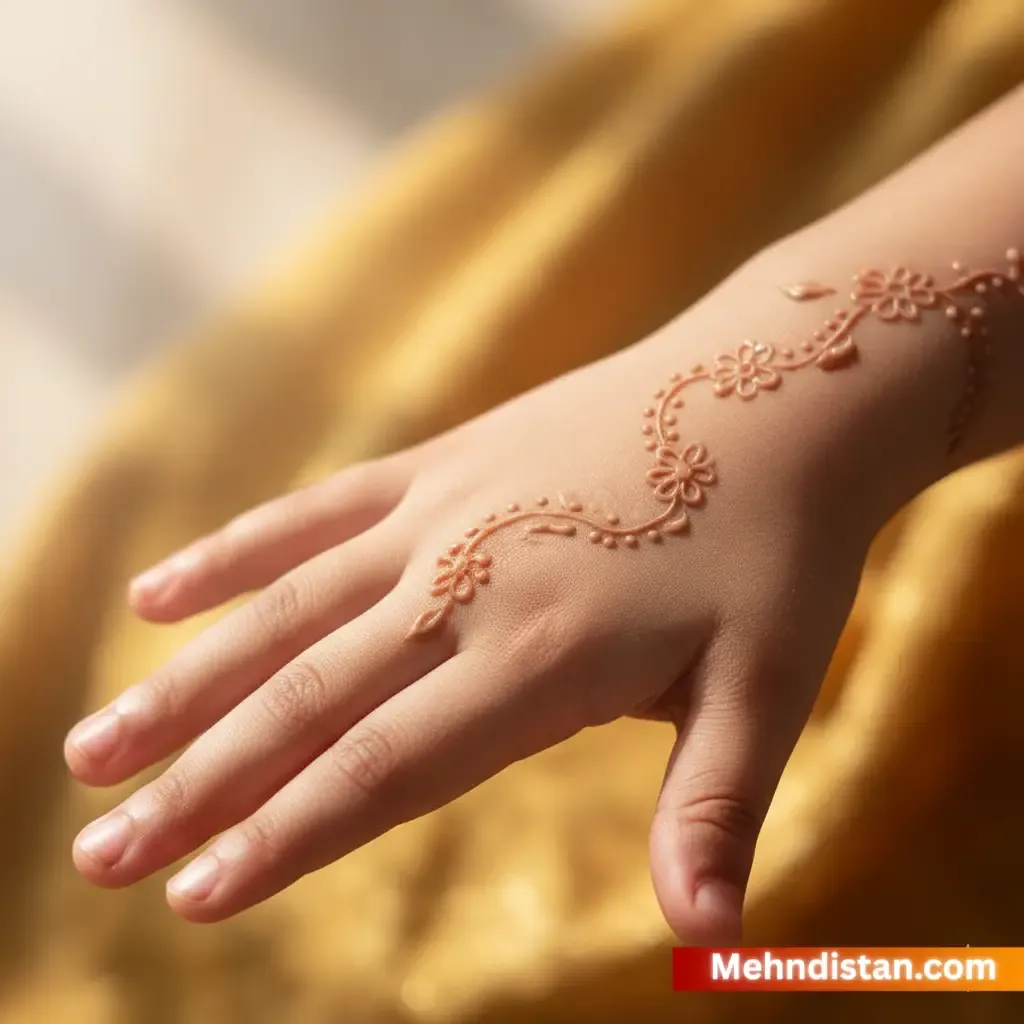 Girl Mehndi Design idea floral
