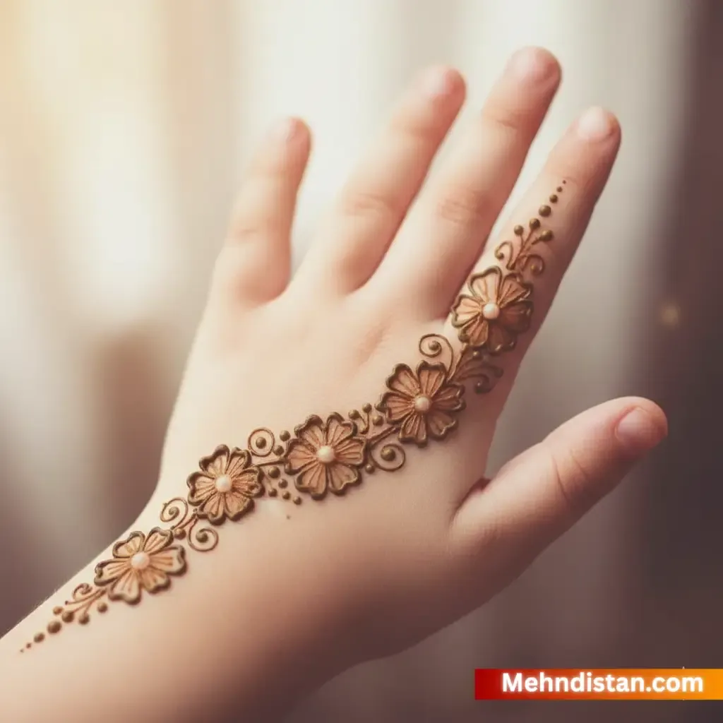 Girl Mehndi Design idea floral