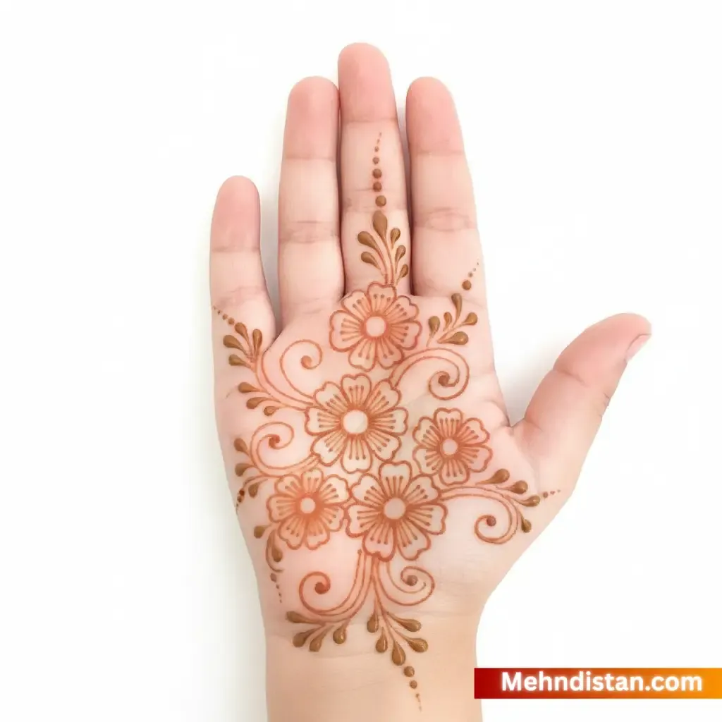 Girl Mehndi Design idea floral