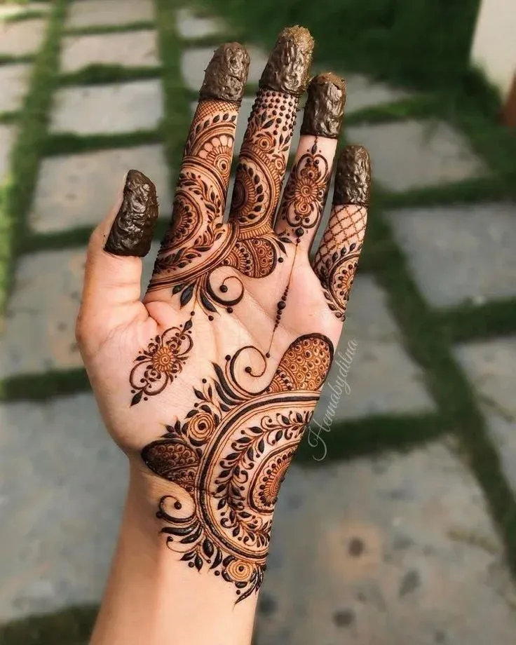 Floral Mehndi Design for Front Hand idea