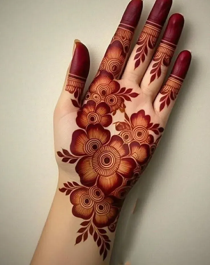 Floral Mehndi Design for Front Hand idea