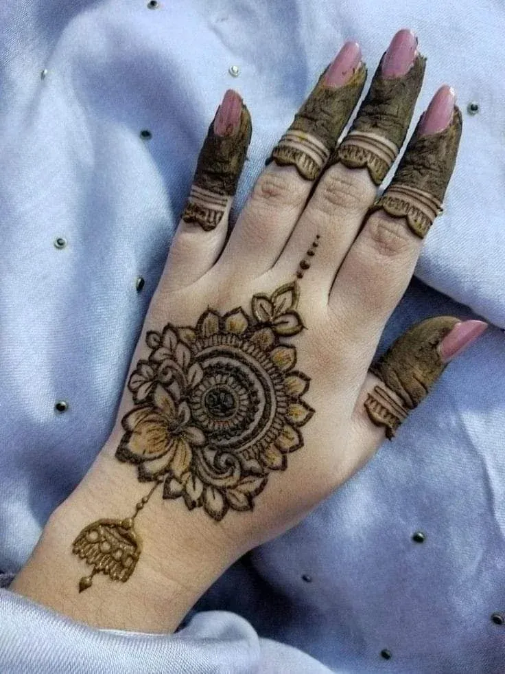 Floral Mehndi Design for Front Hand idea