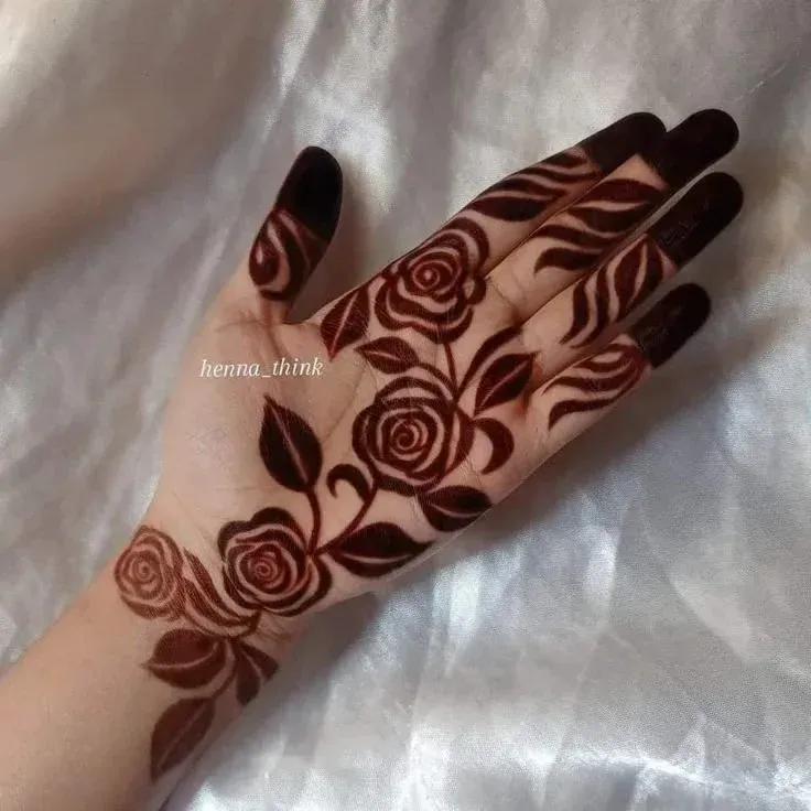 Floral Mehndi Design for Front Hand idea