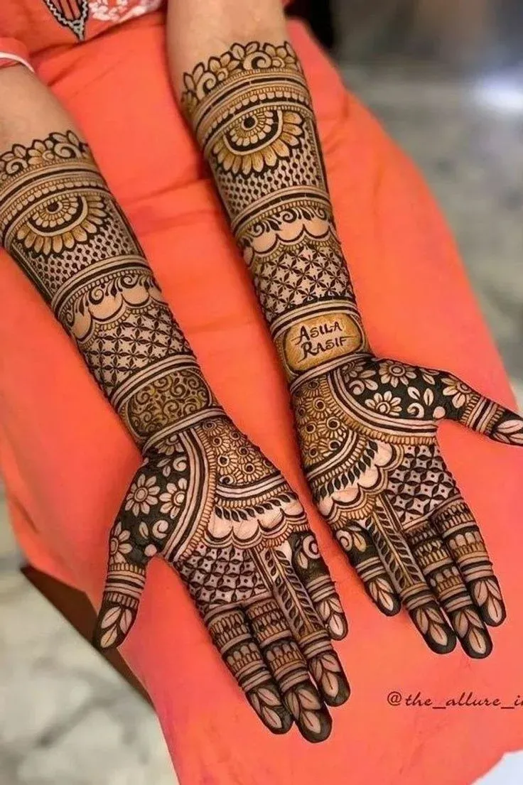 Modern Full Hand Mehndi Design idea