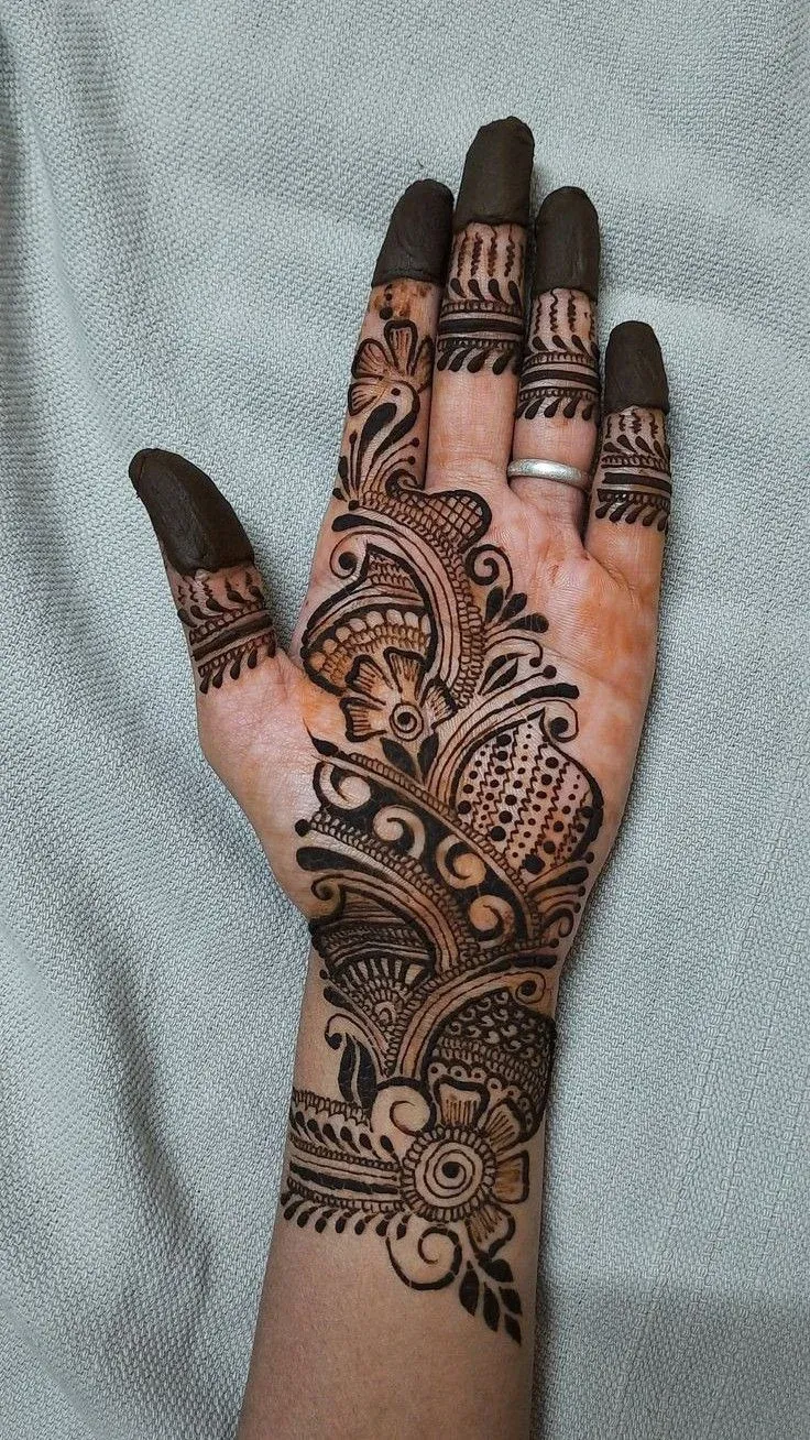 Royal Front Hand Mehndi Design idea