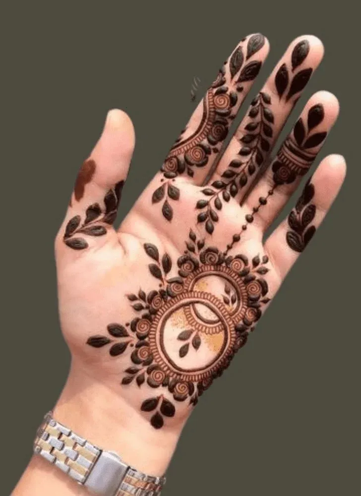 Floral Mehndi Design for Front Hand idea