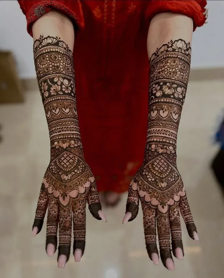 Modern Full Hand Mehndi Design idea