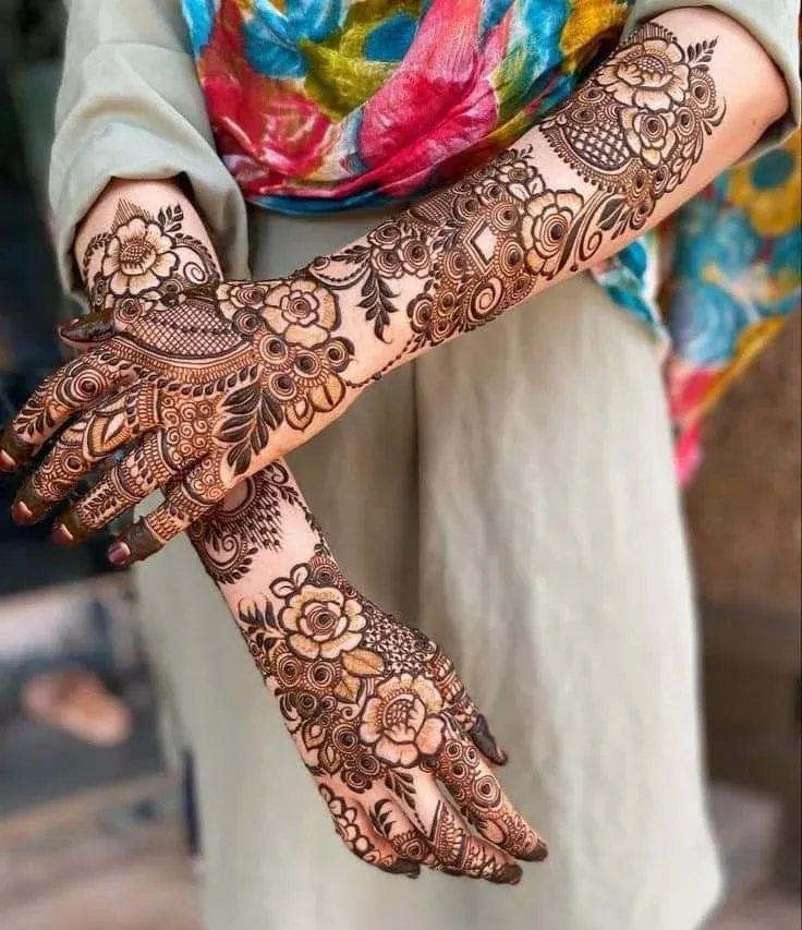 Modern Full Hand Mehndi Design idea