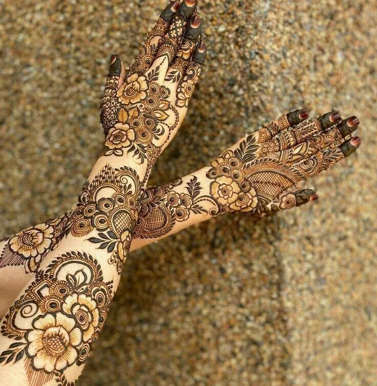 Modern Full Hand Mehndi Design idea