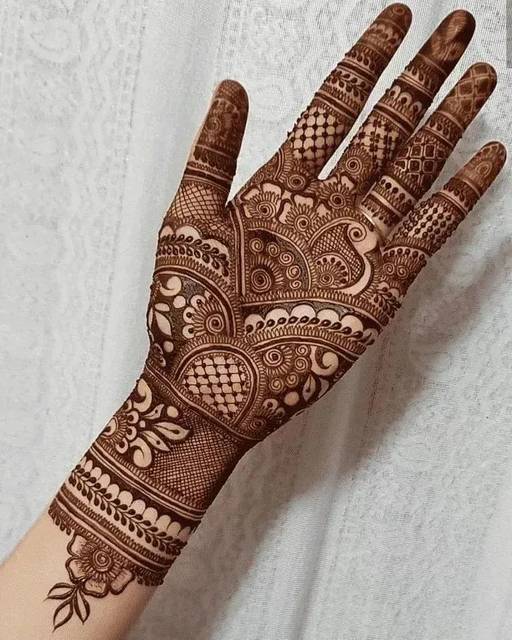 Modern Full Hand Mehndi Design idea