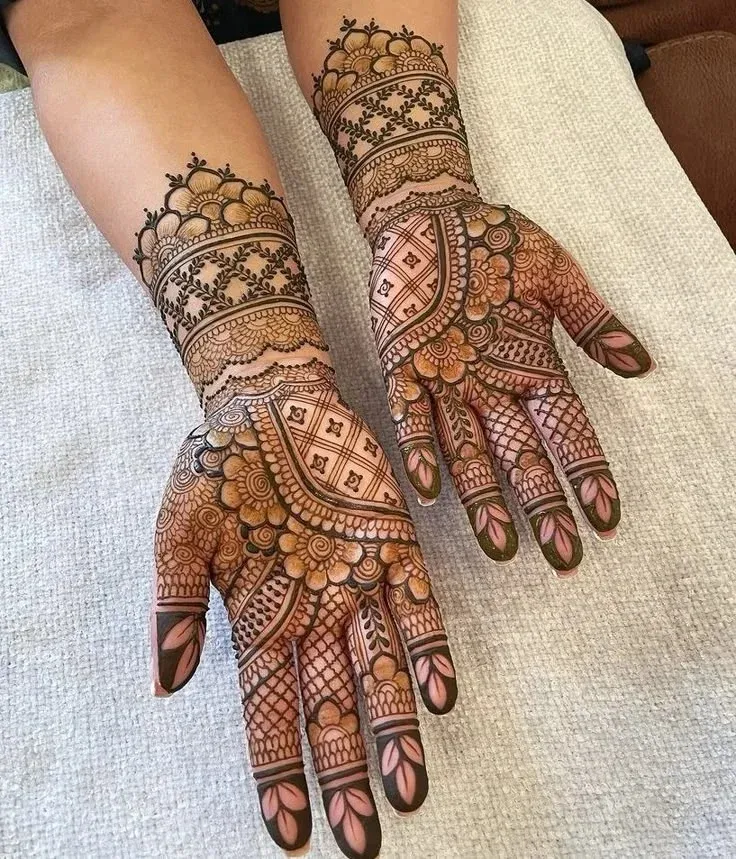 Floral Mehndi Design for Front Hand idea