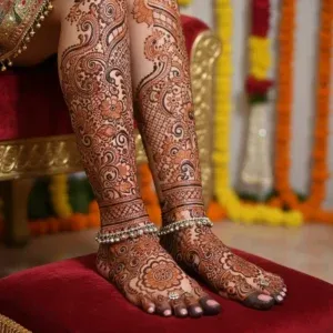 Bridal Mehndi Designs for Foot and Legs idea