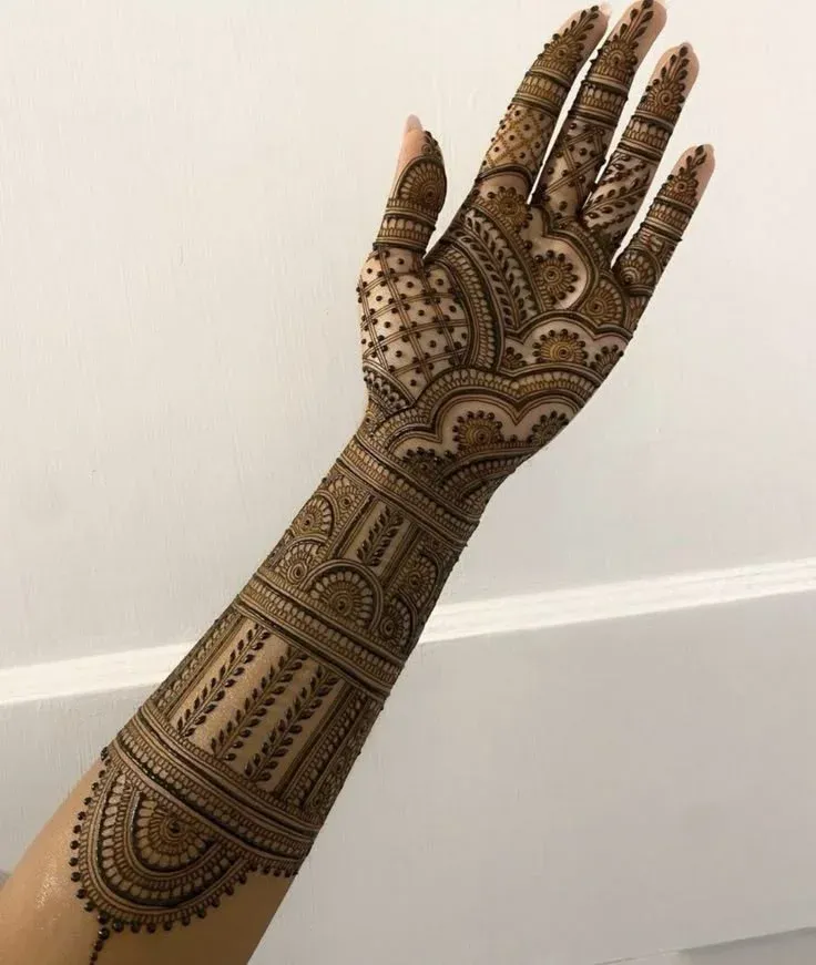 Modern Full Hand Mehndi Design idea