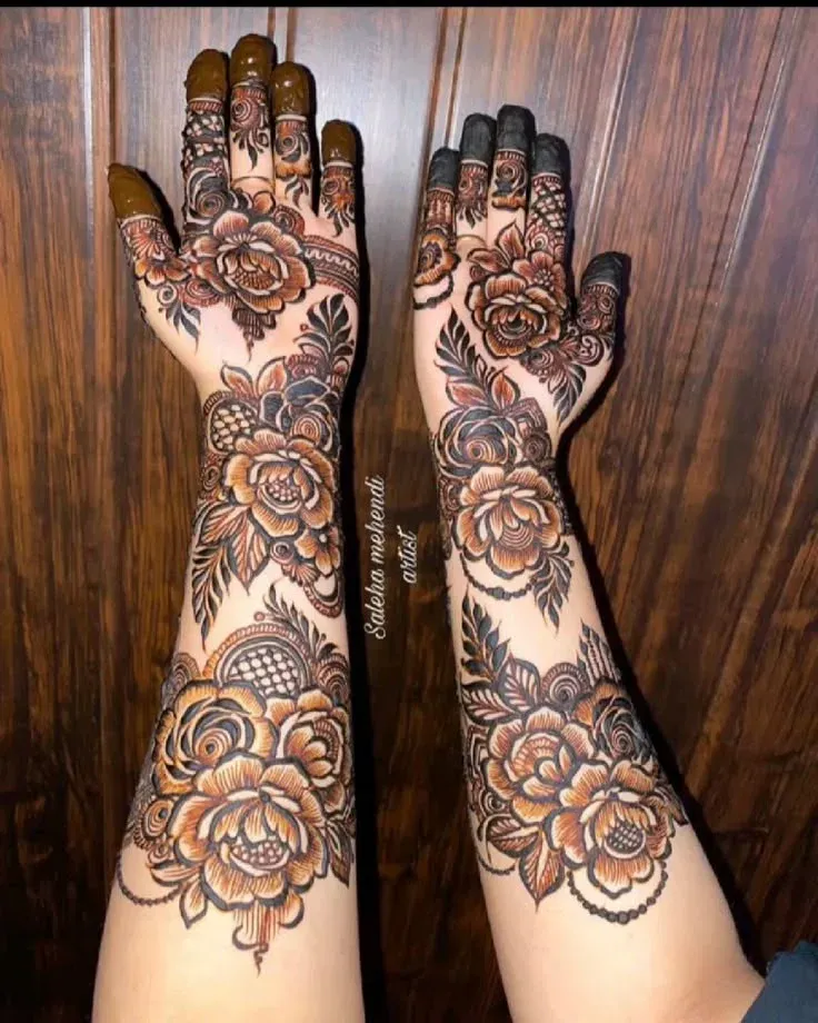 Modern Full Hand Mehndi Design idea