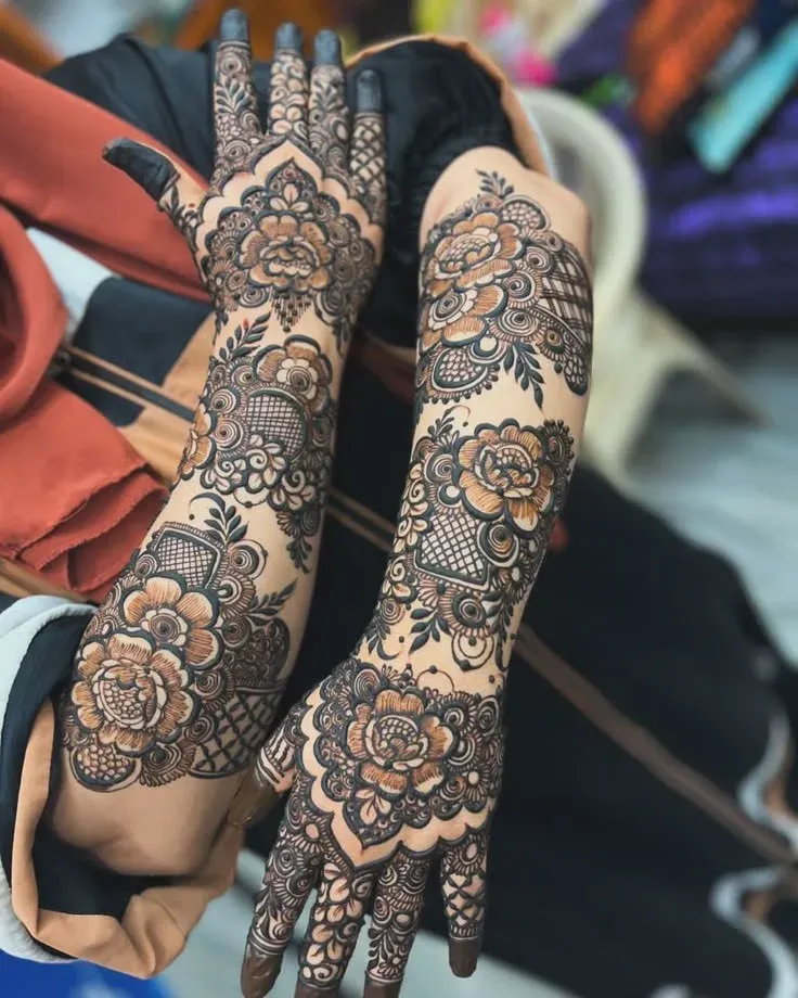 Modern Full Hand Mehndi Design idea