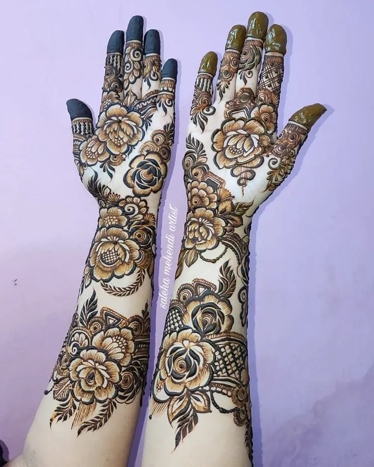 Modern Full Hand Mehndi Design idea