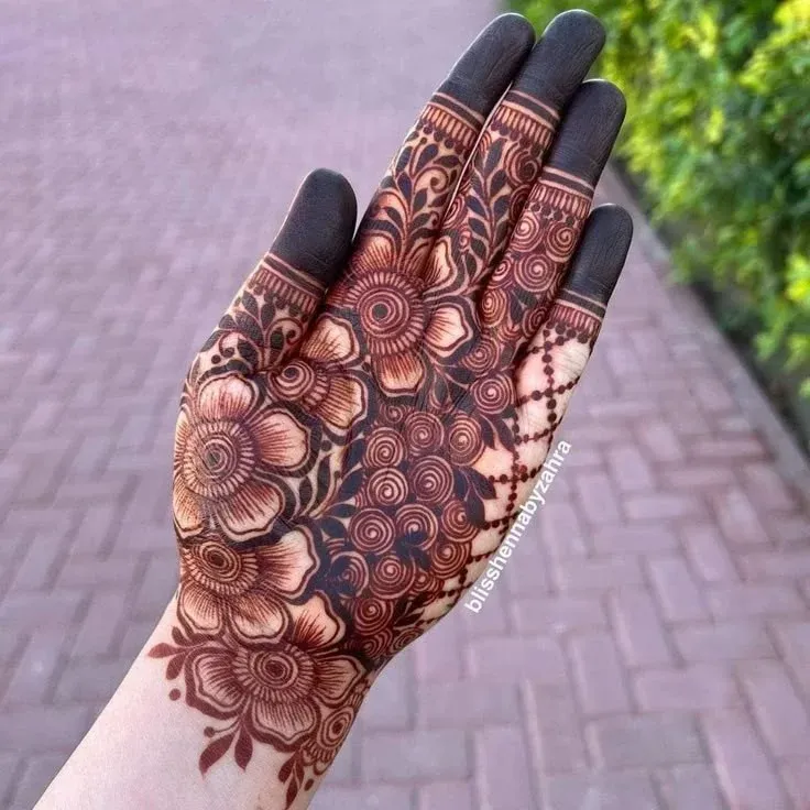 Modern Full Hand Mehndi Design idea