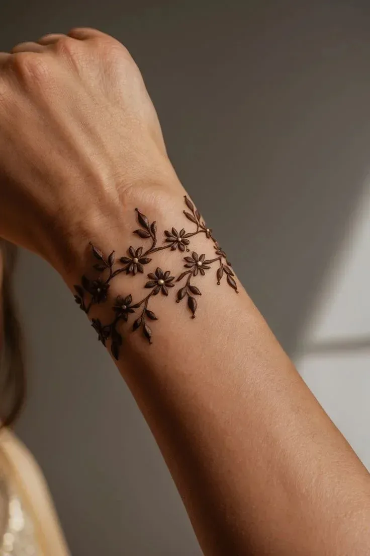 Floral Mehndi Design for Front Hand idea