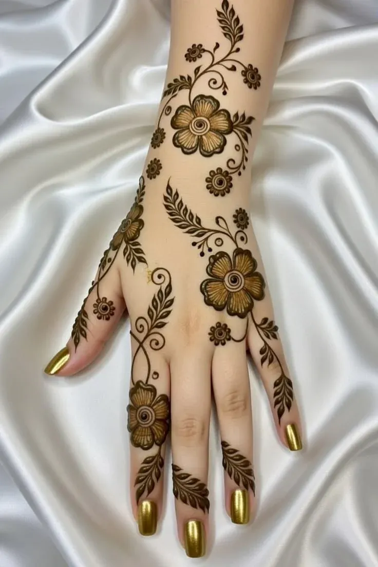 Upper Hand Mehndi Design idea