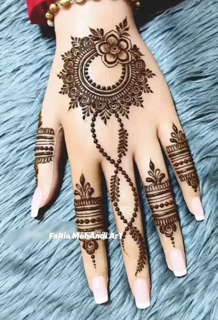Upper Hand Mehndi Design idea