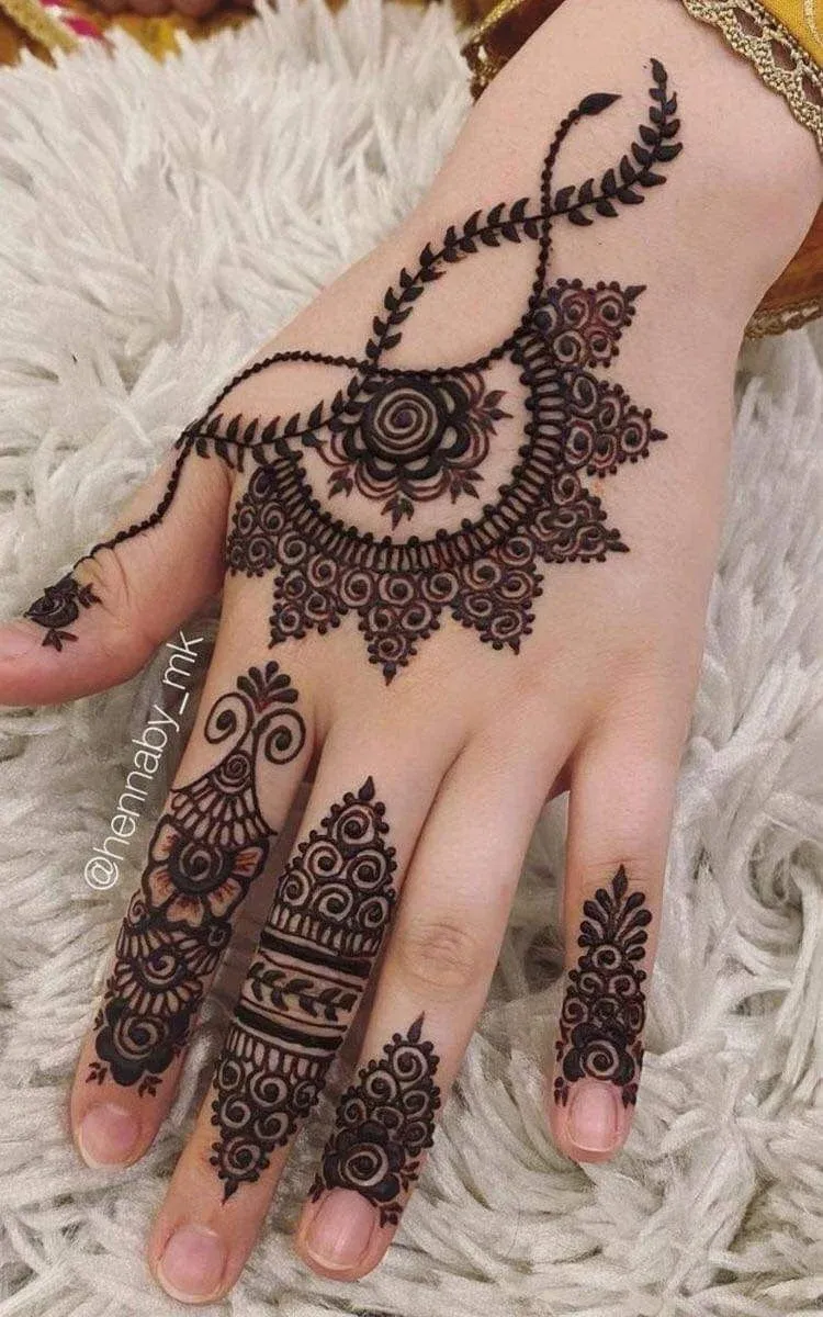 Upper Hand Mehndi Design idea