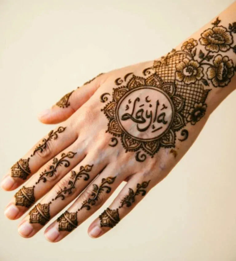 Simple Mehndi Design With Name idea