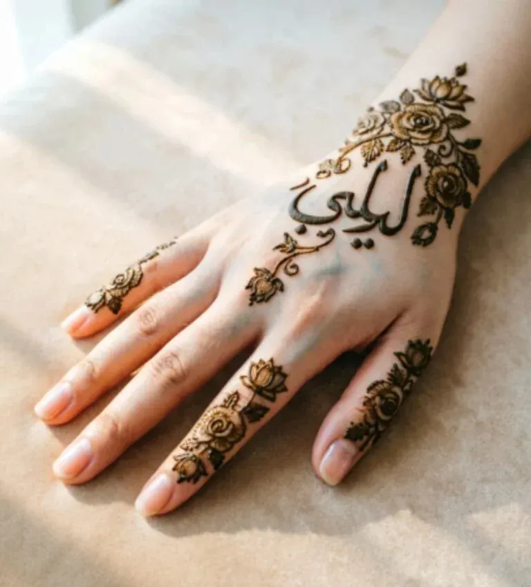 Simple Mehndi Design With Name idea