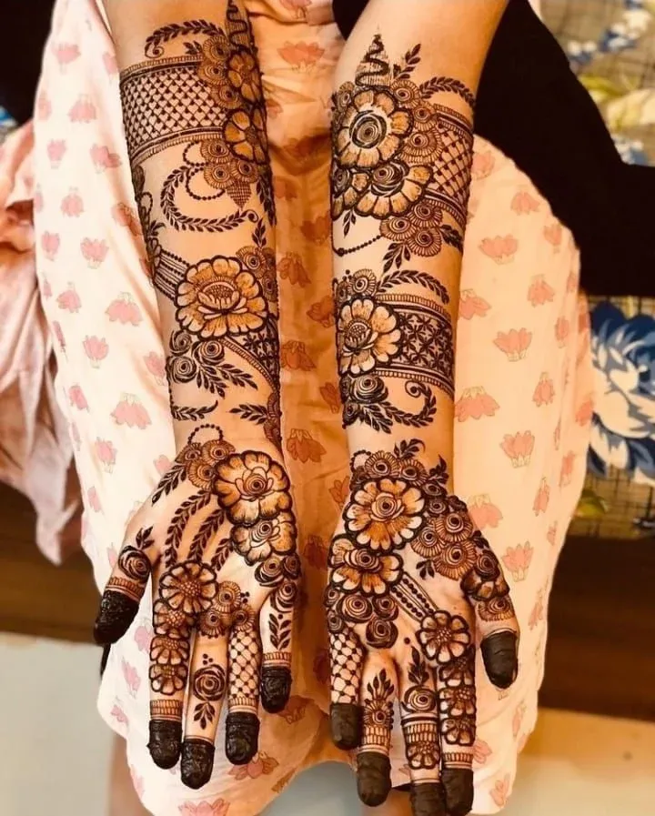 Modern Full Hand Mehndi Design idea