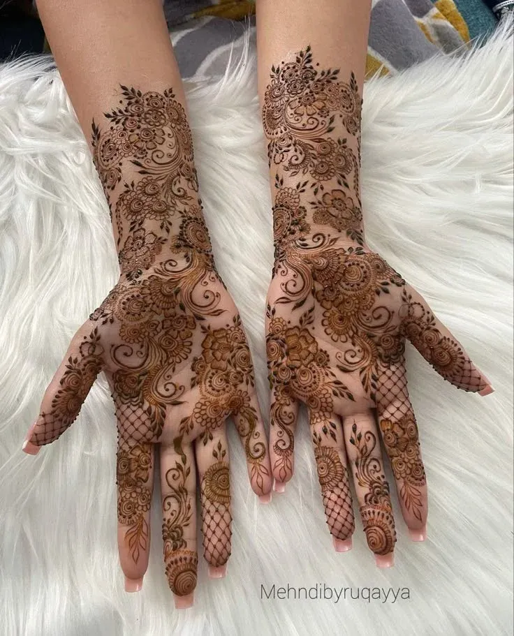 Modern Full Hand Mehndi Design idea