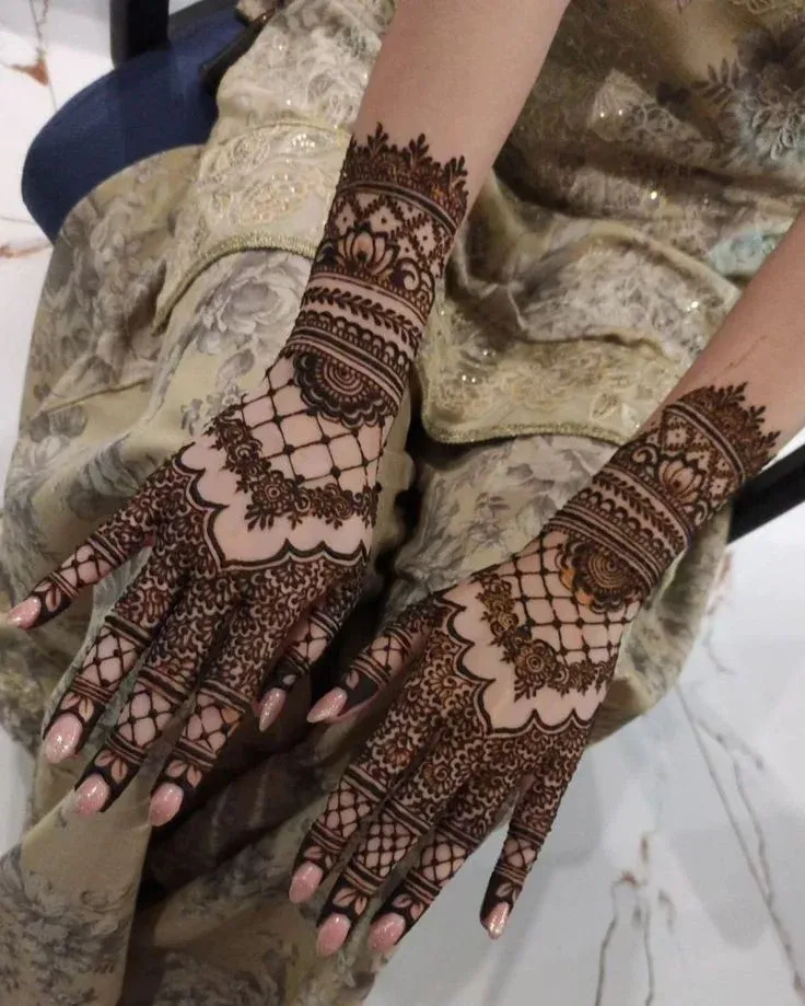 Modern Full Hand Mehndi Design idea