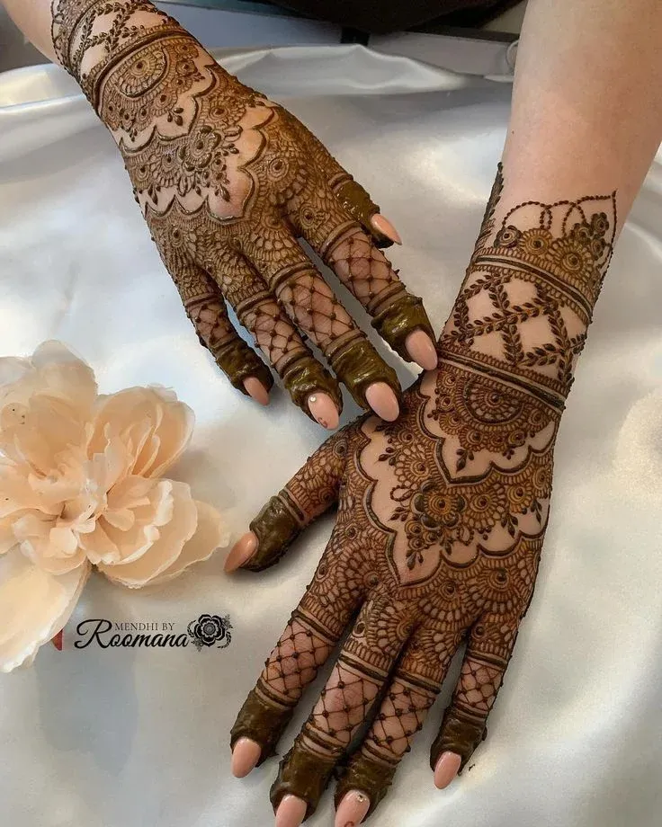 Modern Full Hand Mehndi Design idea