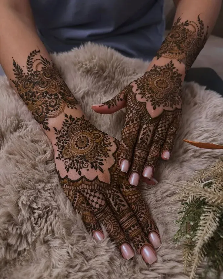 Modern Full Hand Mehndi Design idea