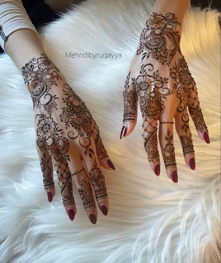 Modern Full Hand Mehndi Design idea