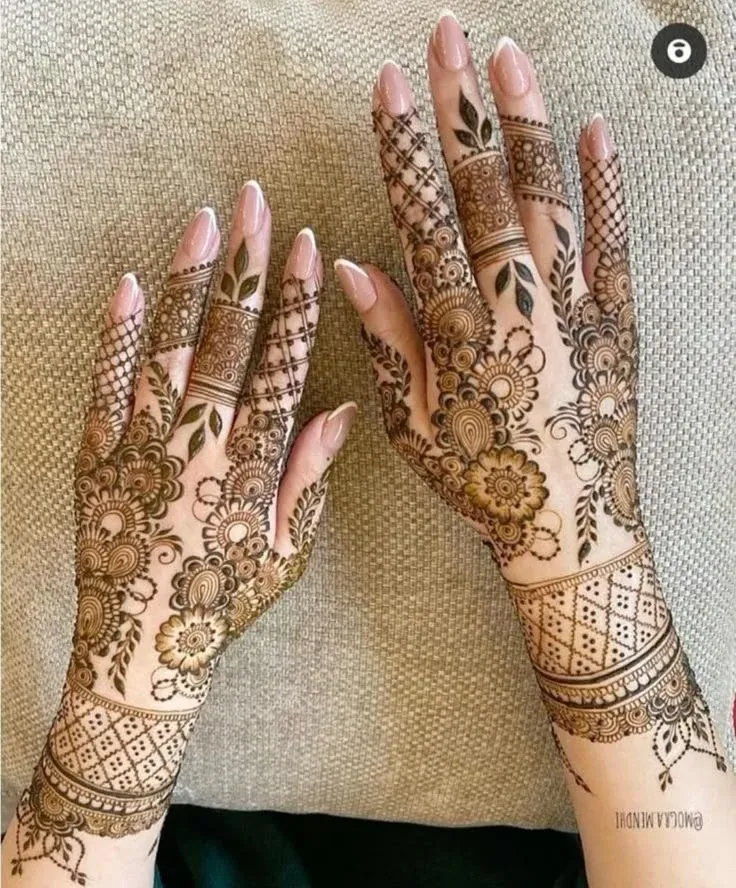 Modern Full Hand Mehndi Design idea